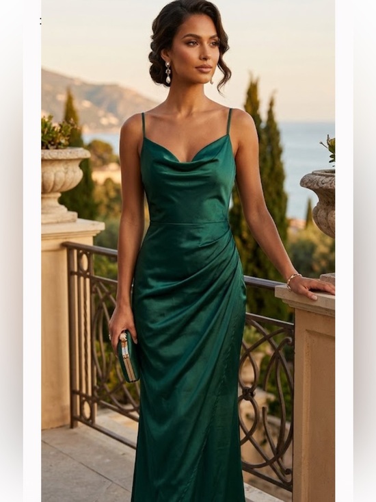 Hello Molly Dresses & Skirts - Hello Molly Emerald Green Satin Slip Maxi Dress